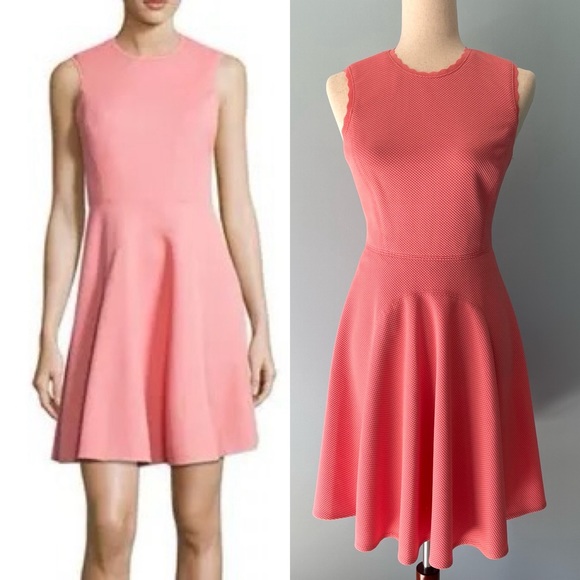 Rebecca Taylor Dresses & Skirts - 🔻LAST CHANCE🔻 REBECCA TAYLOR Textured Knit Fit and Flare Dress Pink Grapefruit